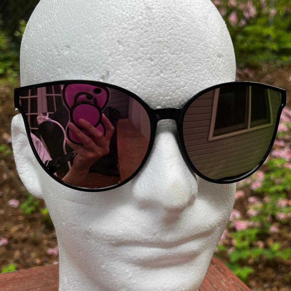 Sunglasses Cat Eye Mirror Multicolor Lenses Eyewear
